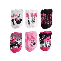 Disney Minnie Mouse Girls 6-Pack No Show Socks  7 1/2 - 3 1/2  Stocking ... - £10.18 GBP