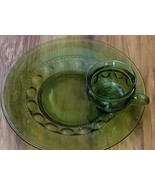 Colony ~ Set of Six (6) Snack Plates w/Matching Cups ~ Crown Green in Color - £58.83 GBP