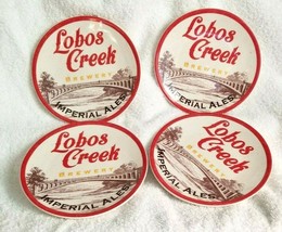 Pottery Barn Set of 4 Appetizer Plates LOBOS CREEK BREWERY IMPERIAL BREW... - £19.11 GBP