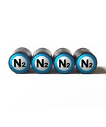 Light Blue N2 Nitrogen Tire Valve Stem Caps - Black Aluminum - Type 2 - $15.99