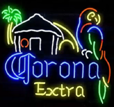 New Corona Extra Palm Tree Parrot Beer Bar Neon Sign 19&quot;x15&quot;  - £121.13 GBP