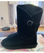 Bearpaw Tatum Boots Women’s Size 10 Black Suede Shearling Winter Mid Cal... - €30,57 EUR