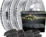 Hart Brakes For Hyundai Kia Front Rear Drilled Slotted Rotors w Ceramic ... - $234.87