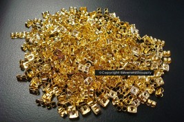 500 Gold pl 5x3mm post butterfly earring backs earring clutches earnuts ... - $4.90