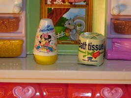 Rement Minnie Mouse Air Freshner &amp; Roll of Toilet Paper Dollhouse Miniature LotB - £5.53 GBP