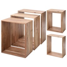 Home&amp;Styling Side Table Set 3 pcs Mango Wood - £90.47 GBP