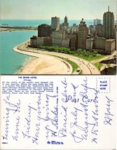 Illinois Chicago Drake Hotel by the Lake Written On Vintage Postcard - £7.01 GBP