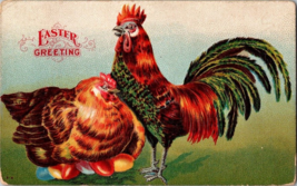 c 1910 Easter Greetings Post card Chickens Vintage a1 - $21.29