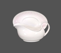 Royal Doulton Pink Radiance H4939 gravy boat and under-plate made in England. - $101.15
