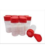 Medium 4 OZ Clear Plastic Spice Container Bottle Jar With Red Cap- Set o... - £21.22 GBP