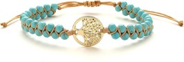 Tree of Life Turquoise Stone Bracelet for Women Girls Handmade Braided L... - £18.61 GBP