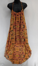 Tribal Size Small Women&#39;s Orange Hi-Low Maxi Dress Asymmetrical Southwes... - £9.65 GBP