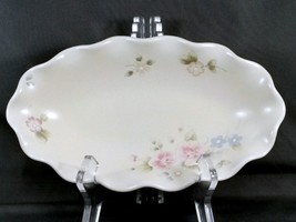 Pfaltzgraff Tea Rose Relish Dish 9in Oval Cream Stoneware with Pink Roses  - £18.18 GBP