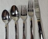 Wedgwood Golden Oberon place set setting fork spoon knife 18/10 stainles... - $87.00