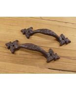 2 Cast Iron RUSTIC Barn Handle Gate Pull Shed Door Handles 6 1/4&quot; Drawer... - €11,95 EUR
