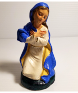 Vintage Nativity Replacement Kneeling Virgin Mary Papier Paper Mache Italy - $8.91