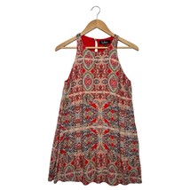 Lulus Dress Womens Small Red Geometric A Line Mini Swing Design Major Bo... - $24.74