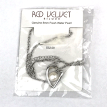 Red Velvet Bijoux 8mm Fresh Water Pearl Pendant Necklace Vintage On Card... - $13.95