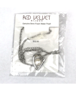 Red Velvet Bijoux 8mm Fresh Water Pearl Pendant Necklace Vintage On Card... - $13.95