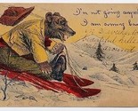 Bear on a Sled Postcard 1906 - $11.88
