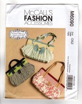McCall&#39;s 6090 Purses Bags Handbags S,M,L Fashion Accessories Karina Hittle UNCUT - £8.28 GBP
