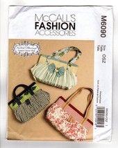 McCall&#39;s 6090 Purses Bags Handbags S,M,L Fashion Accessories Karina Hittle UNCUT - £7.82 GBP