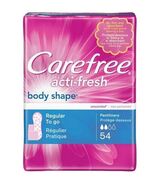 Carefree Acti-Fresh Body Shape Regular To go Pantiliners, Unscented, Qty 54 - $5.95