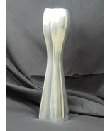 Modernist Abstract Vase Aluminum Chrome Wavy Hourglass Metal Art Vtg Hom... - £40.98 GBP