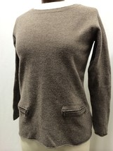 Max Studio Women&#39;s Sweater Brown Wool 2 Pocket Sweater Size Small / Medium - £14.52 GBP