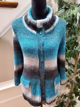 Peter Nygard Mohair Ombre Striped Button Down Sweater Cardigan Size 1X - £31.85 GBP