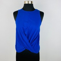 Shein Womens XS Modern Look Solid Blue Sleeveless Twist Hem Top T Shirt - £12.19 GBP