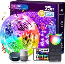 Dalattin Smart Led Strip Lights Wifi 25Ft Alexa Compatible Led Lights, P... - £26.69 GBP