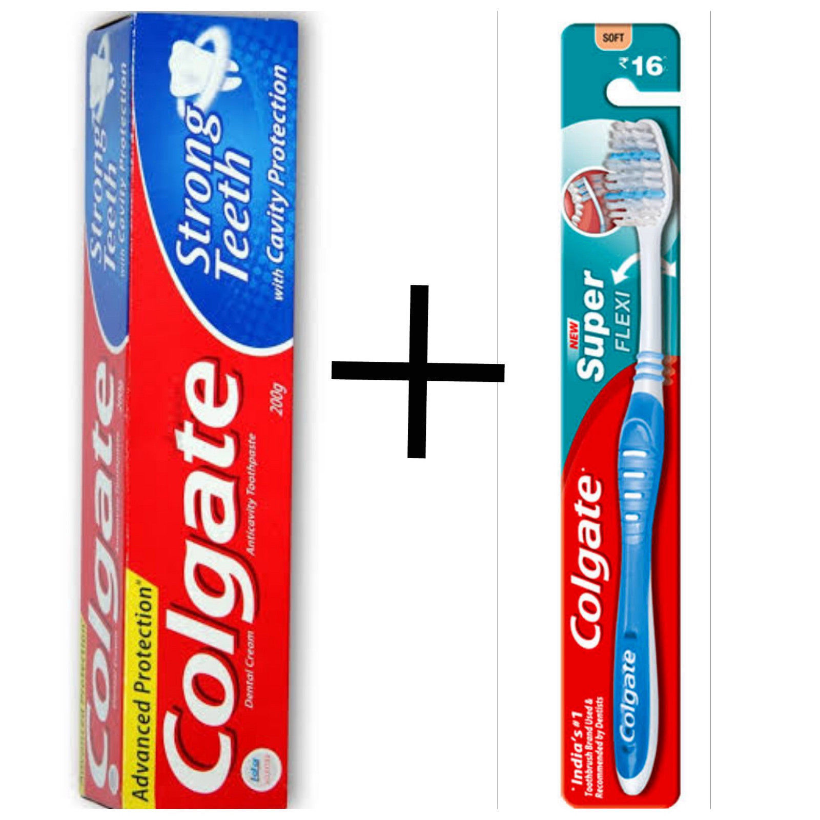 Colgate Strong Teeth Toothpaste + Colgate Super Felxi Tooth Brush In Combo FS - $13.78