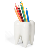 Ceramic Pen Holder, Tooth Shaped Pen Holder for Desk, Cute Pencil Pot Wh... - $246.73 MXN