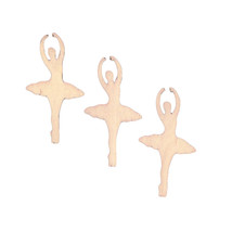 3 Dancing Ballerinas Unfinished Wooden Shapes Craft Cutouts DIY Unpainte... - £23.17 GBP