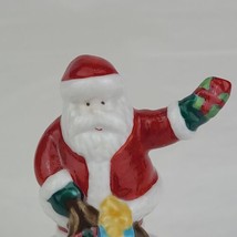 Santa Porcelain hinged box With Presents Gifts In Bag PHB Trinket Box  - $9.49