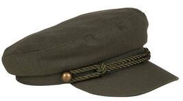 Greek Fisherman Cap Hat Olive With Rope Hat Band One Size Yachting Saili... - $21.77