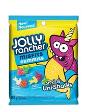 4 bags JOLLY RANCHER Misfits Gummies Tropical Uni-Sharks 6.41 oz Free Shipping - $28.06