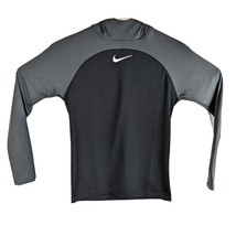 Kids Sports Hoodie Sweatshirt Nike Medium Gray  Black Layer Thin Sleeves - £20.42 GBP