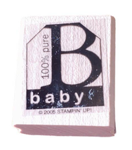 Stampin&#39; Up! 100% Pure Baby Rubber Stamp 2005 Wood Mount #BD93 - $2.96