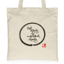 Calligraphy Tote Bag Look Deeply To Understand Clearly Handbag Cotton Wo... - £13.14 GBP
