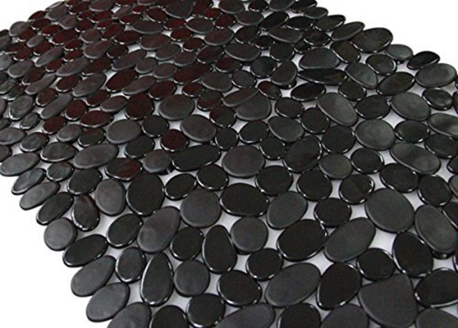 Songziming Non-Slip Pebble Bathtub Mat Black 16 W X 35 L Inches (For - $41.96