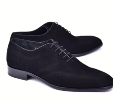 Men&#39;s Handmade Black Suede Dress Oxfords for Men Formal Shoe For Men - $139.89+