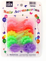 EDEN GIRLS SELF HINGE FLOWER HAIR BARRETTES - PASTEL COLORS - 18 PCS. (5... - $7.99