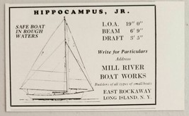 1929 Print Ad Hippocampus Jr. Sailboats Mill River Boat Works Long Islan... - £7.86 GBP