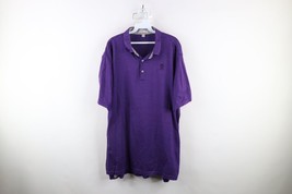 Vintage Peter Millar Mens XL Pinstriped Cotton Knit Short Sleeve Golf Polo Shirt - $40.05