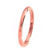 Free Shipping Price Hot Sales 2MM Rose Golden Dome Women&amp;Mens Tungsten Carbide W - £20.39 GBP