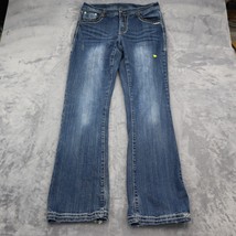 Rose Royce Pants Womens 12 Blue Mid Rise Flare Leg Beaded Pockets Jeans - £23.72 GBP