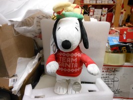 Hallmark &quot;Team Santa Snoopy - Peanuts&quot; 2024 Sound and Motion Plush NEW - $30.64