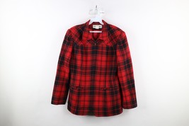 Vintage 90s Streetwear Womens 10 Lined Wool Full Zip Blazer Jacket Red P... - $928.22 MXN